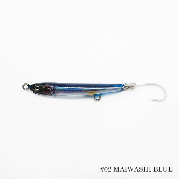 Little Jack Amezaiku JP Lure with BKK Single Hook 35mm / 1G #02 Maiwashi Blue