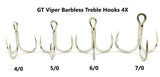 GT Viper Barbless Treble Hooks 4X