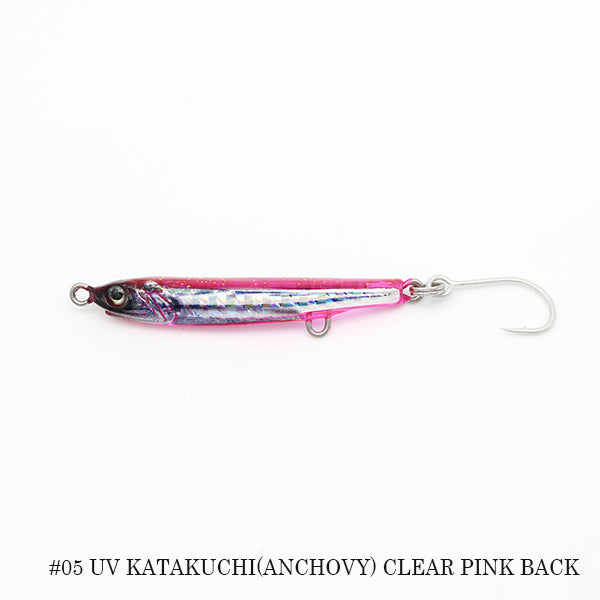 Little Jack Amezaiku JP Lure with BKK Single Hook 55mm / 3.1g #05 UV Katakuchi (Anchovy) Clear Pink Back