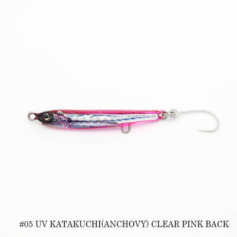 Little Jack Amezaiku JP Lure with BKK Single Hook 45mm / 1.7g #05 UV Katakuchi (Anchovy) Clear Pink Back