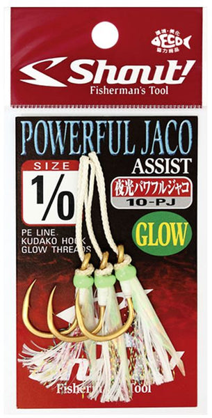 Shout Powerful Jaco Assist Hooks Glow 10-PJ – Anglerpower Fishing Tackle