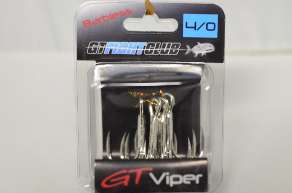 GT Viper Barbless Treble Hooks 4X 4/0