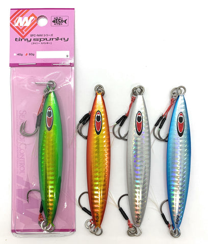 Seafloor Control Tiny Spunky Lightweight Metal Jig with Assist Hooks 40g / Gold Red Zebra